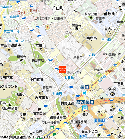 グルメシティ長田店付近の地図